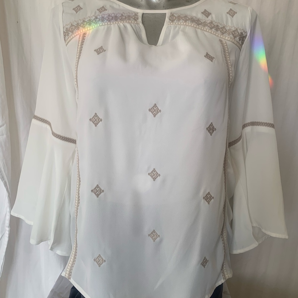 BEAUTIFUL, Vintage America Blues Womens Abigail Embroidered Peasant Top